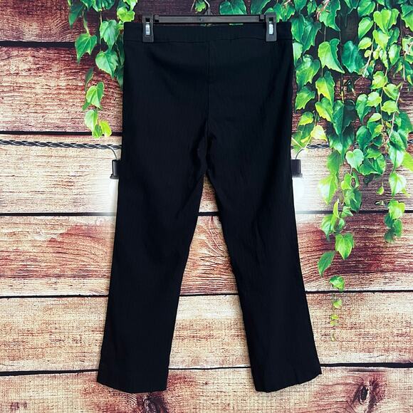 Celine By Champion Black Slacks Women Stretch Crop Pants Straight Leg Ribbed - Picture 3 of 6